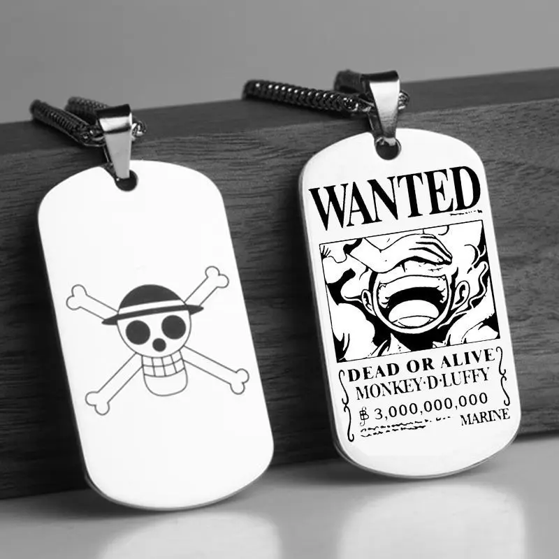 One Piece Pendant Women Necklace Japanese Anime Accessories Cosplay Luffy Zoro Sanji Manga Titanium Jewelry Men Neck Chain Gift