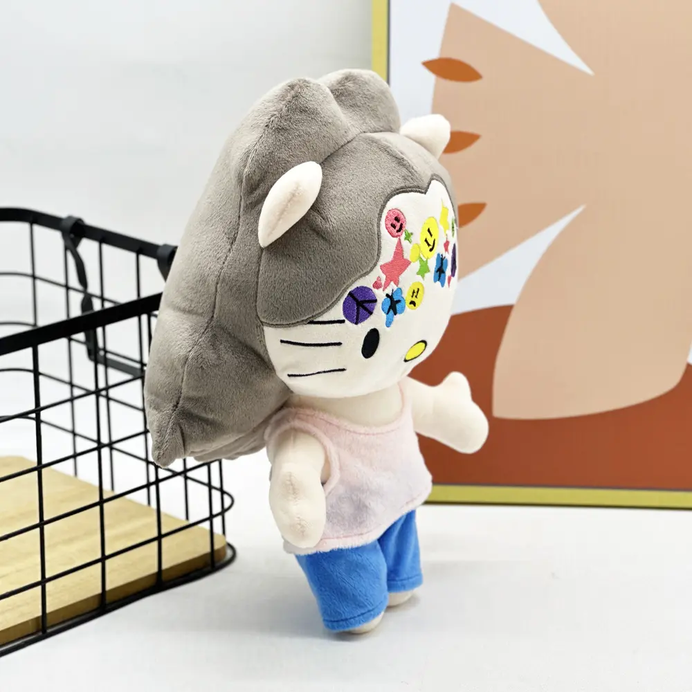 Hello Kitty Olivia Rodrigo Doll Grey Hair with Pink Vest Clothes Plushies Figure Stuffed Toys Cute Kids Boys Girls Christmas Gif