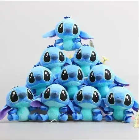 10Pcs/Lot Cute Cartoon Lilo and Stitches Small Pendant Plush Toy,4 10CM Kawaii Plush Keychain Kids Best Chirstmas Gift Toys2025