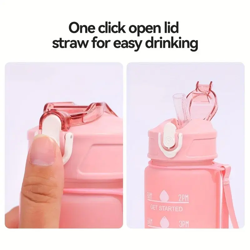 0.75L Disney Stitch Sport Water Bottle with Time Marker Leak-proof Cup Motivational Portable Outdoor Sport Fitness Surprise Gift