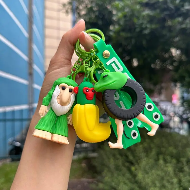Italian Brainrot Keyring Tung Tung Tung Sahur Tralalelo Tralala Key Ring Anime Keychain Kids Key Chain Funny Bag Pendant Gift
