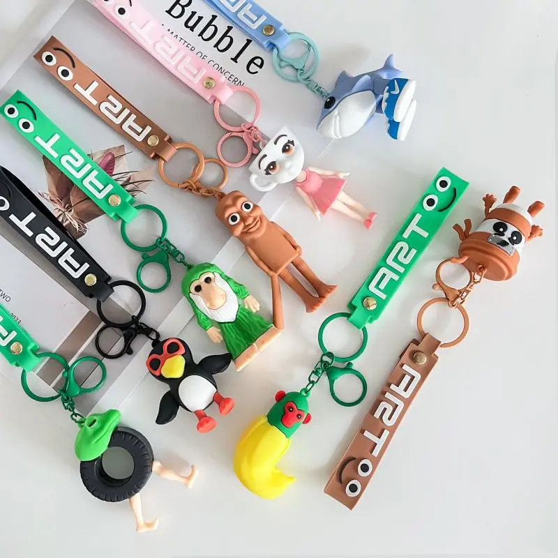 Italian Brainrot Keyring Tung Tung Tung Sahur Tralalelo Tralala Key Ring Anime Keychain Kids Key Chain Funny Bag Pendant Gift