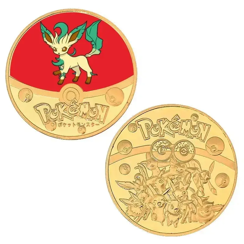 Pokemon Anime Gold Plated Gold Coin Game Commemorative Coin Pikachu Mewtwo Charizard Gold Coin Game Collection childrens gift