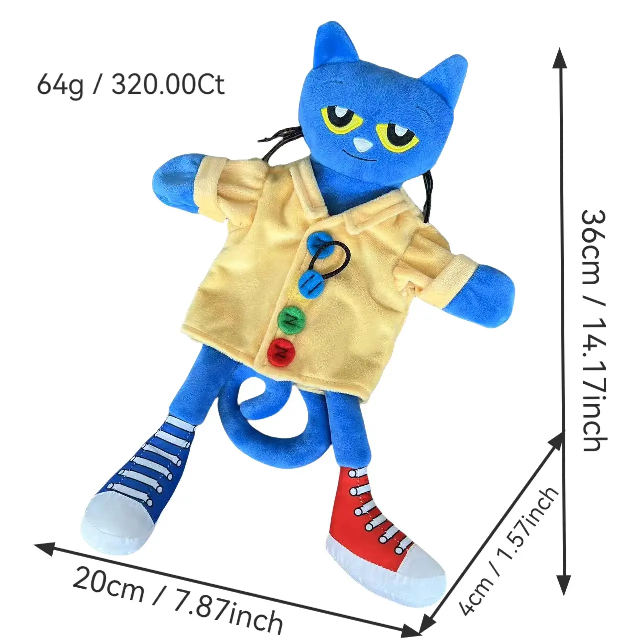 30cm Cartoon Smile Pete Cat Plush Toy Anime Blue Kitty Animal Stuffed Doll Accompany Baby Sleeping Dolls Kids Birthday Present