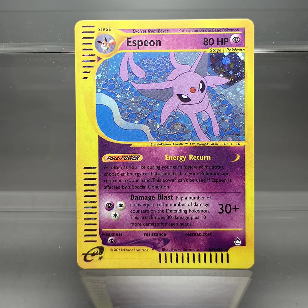 PKM Cards Tyranitar Gengar Nidoking Single Foil Cards Aquapolis Espeon Hypno Classic Game Collection Cards PTCG Proxy Cards