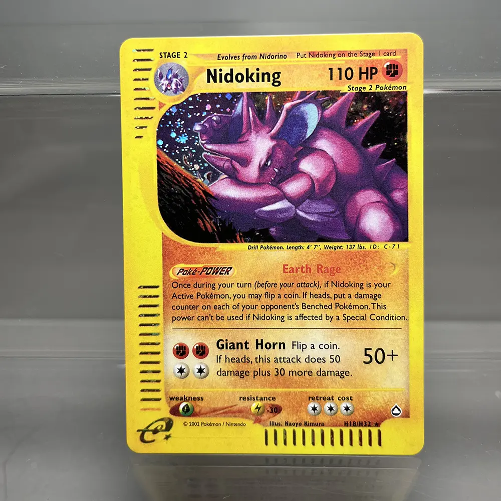 PKM Cards Tyranitar Gengar Nidoking Single Foil Cards Aquapolis Espeon Hypno Classic Game Collection Cards PTCG Proxy Cards