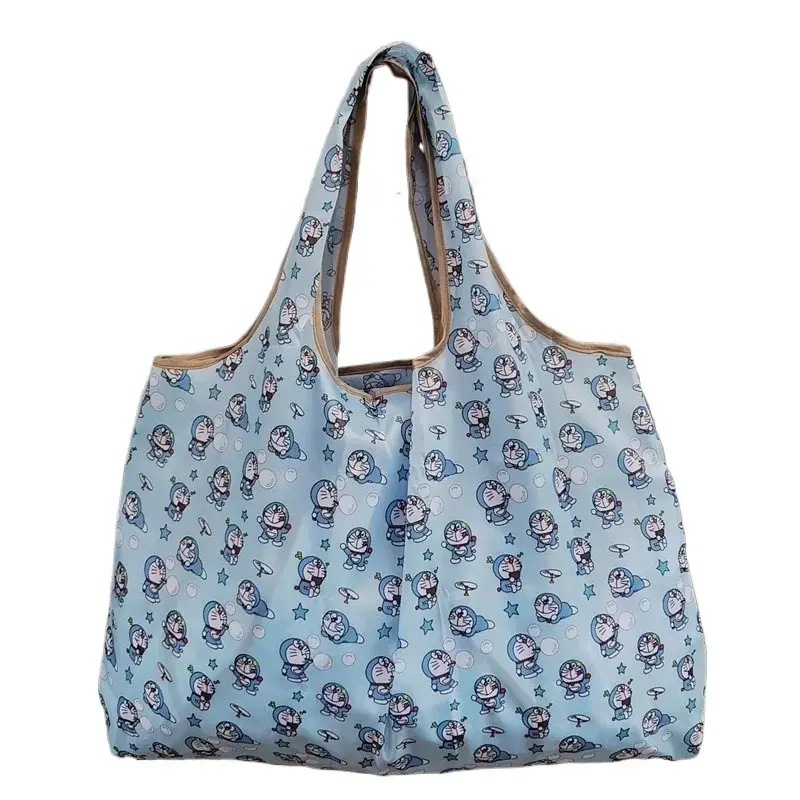 New Kawaii Doraemon Folding Shopping Nylon Folding Eco Cute Boy Girl Handbag Tote Bag Fashion Storage Bag Shoulder Bags