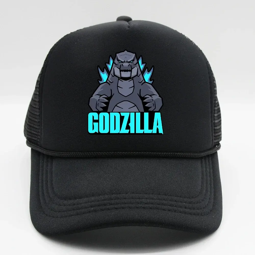 Godzilla Vs Kong Baseball Cap movie Anime Cartoon Print Adjustable Net Mesh Sunscreen Hats Fashion Boys Girl Childern adult Gift
