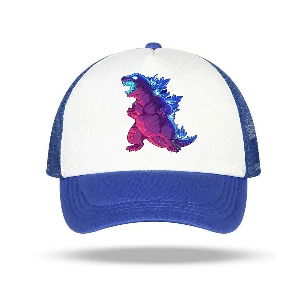 Godzilla Vs Kong Baseball Cap movie Anime Cartoon Print Adjustable Net Mesh Sunscreen Hats Fashion Boys Girl Childern adult Gift