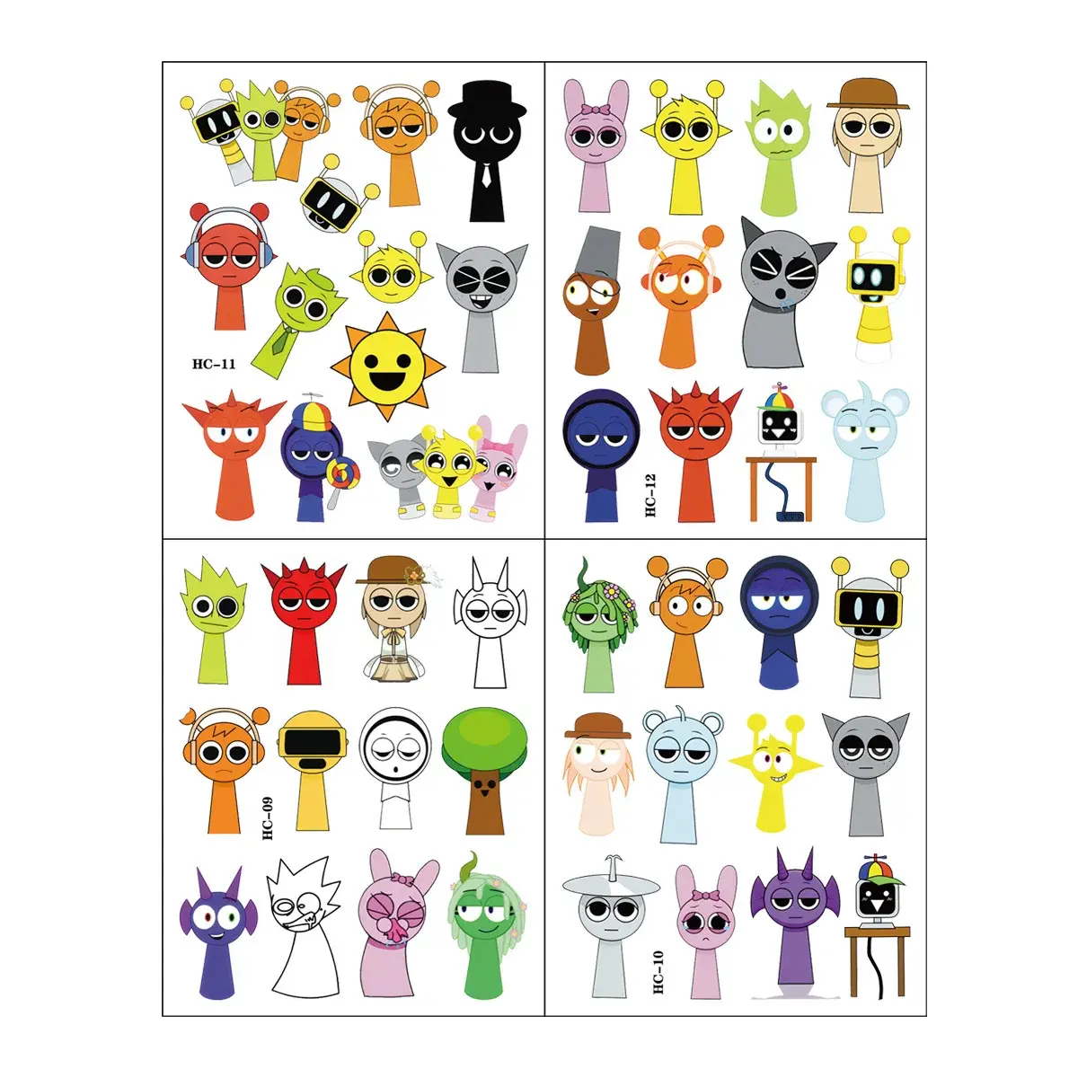Sprunki Sticker Kids Toys Kawaii Stickers Disposable Cartoon Sticker Baby Boys Birthday Party Decorations Children Birthday Gift