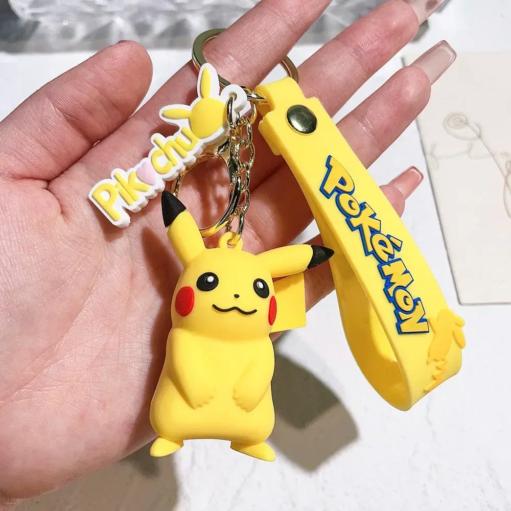 Pokemon Keychain Pikachu Anime Action Figure Toy Kawaii Cartoon Fashion Charmander Psyduck Doll Keyring Car Bag Pendant Kid Gift