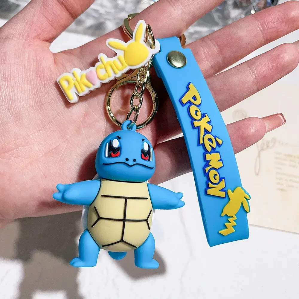 Pokemon Keychain Pikachu Anime Action Figure Toy Kawaii Cartoon Fashion Charmander Psyduck Doll Keyring Car Bag Pendant Kid Gift