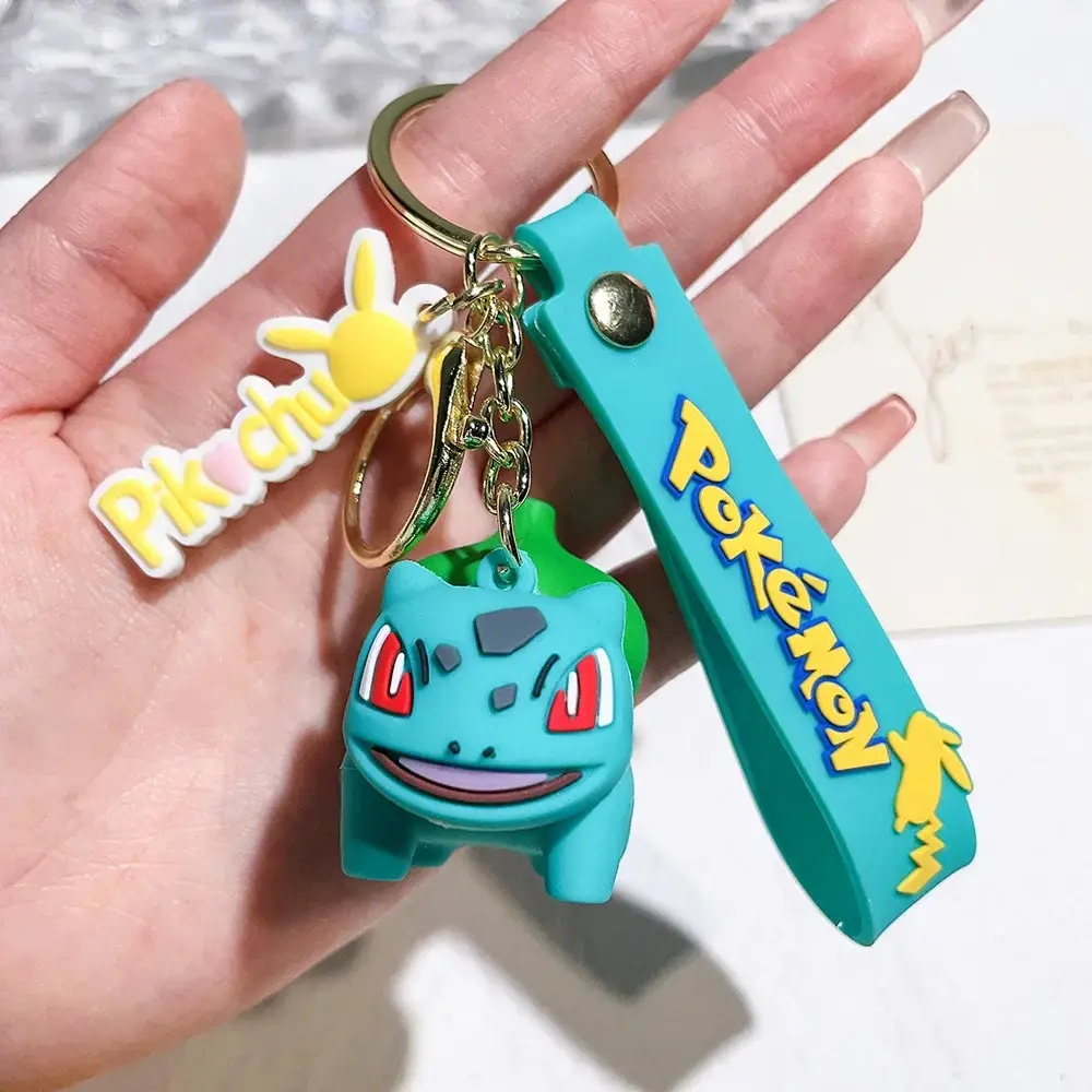 Pokemon Keychain Pikachu Anime Action Figure Toy Kawaii Cartoon Fashion Charmander Psyduck Doll Keyring Car Bag Pendant Kid Gift