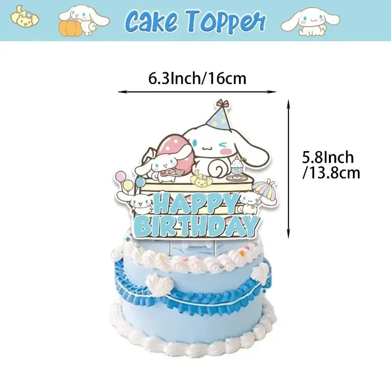Cinnamoroll Balloon Set Children's Birthday Party DIY Decoration Accessories Cute Cartoon Theme Banner Cake Festive Atmosphere