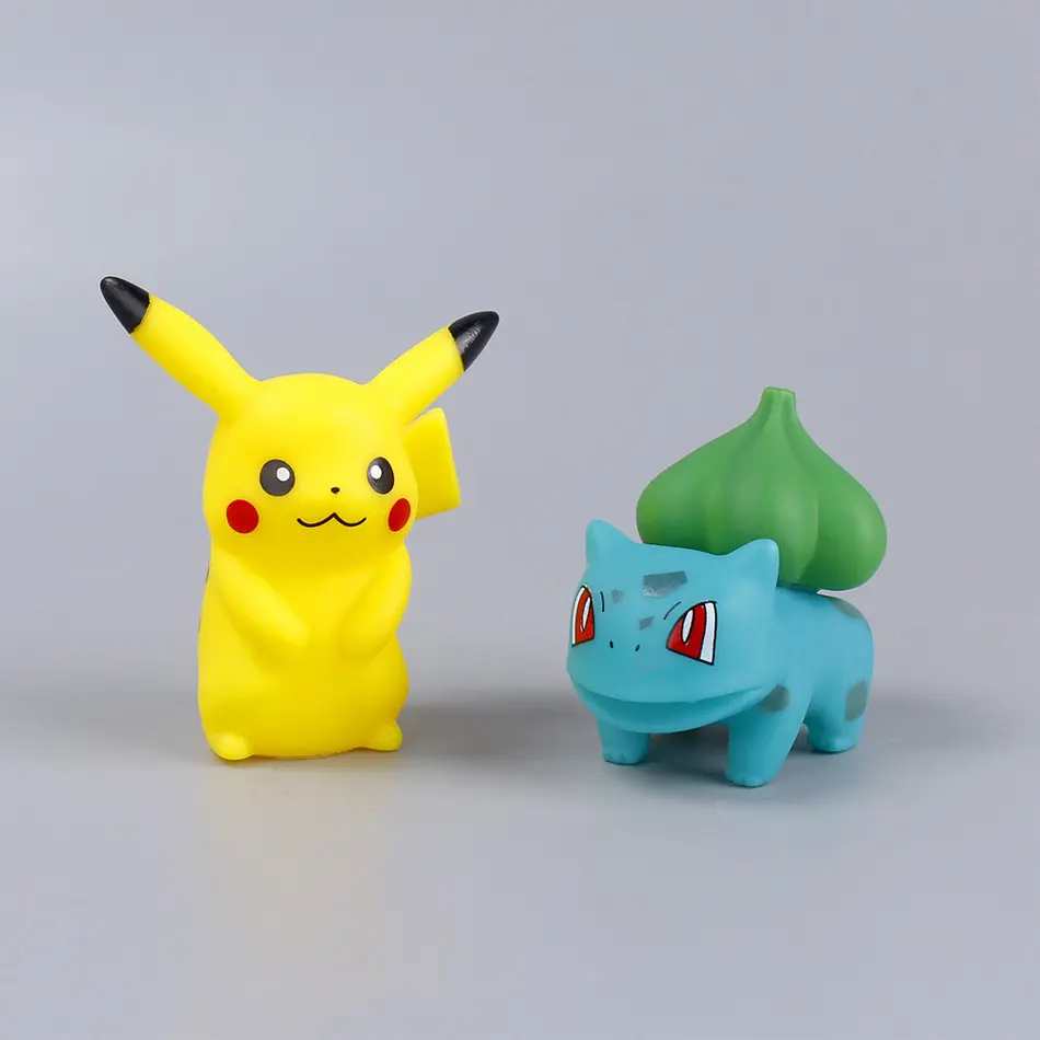 6Pcs/Set Pokemon Anime Figure Toys Pikachu PVC Cake Car Decoration Ornaments Action Figure for Children Birthday Christmas Gifts