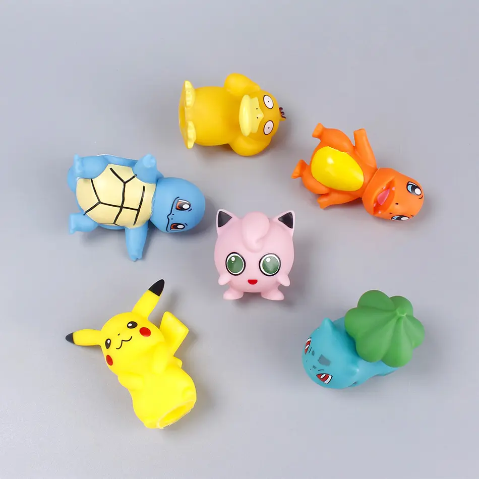 6Pcs/Set Pokemon Anime Figure Toys Pikachu PVC Cake Car Decoration Ornaments Action Figure for Children Birthday Christmas Gifts
