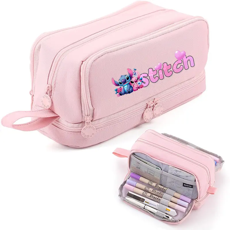 STITCH Large Capacity Stationery Case Durable Oxford Cloth Pencil Case Portable Organizer for School Office University Supplies