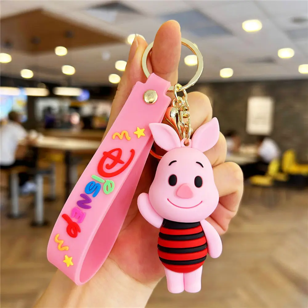 Cute Winnie the Pooh Tigger doll keychain exquisite book bag pendant car key chain doll machine small gifts