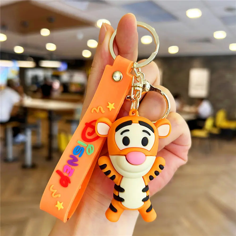 Cute Winnie the Pooh Tigger doll keychain exquisite book bag pendant car key chain doll machine small gifts