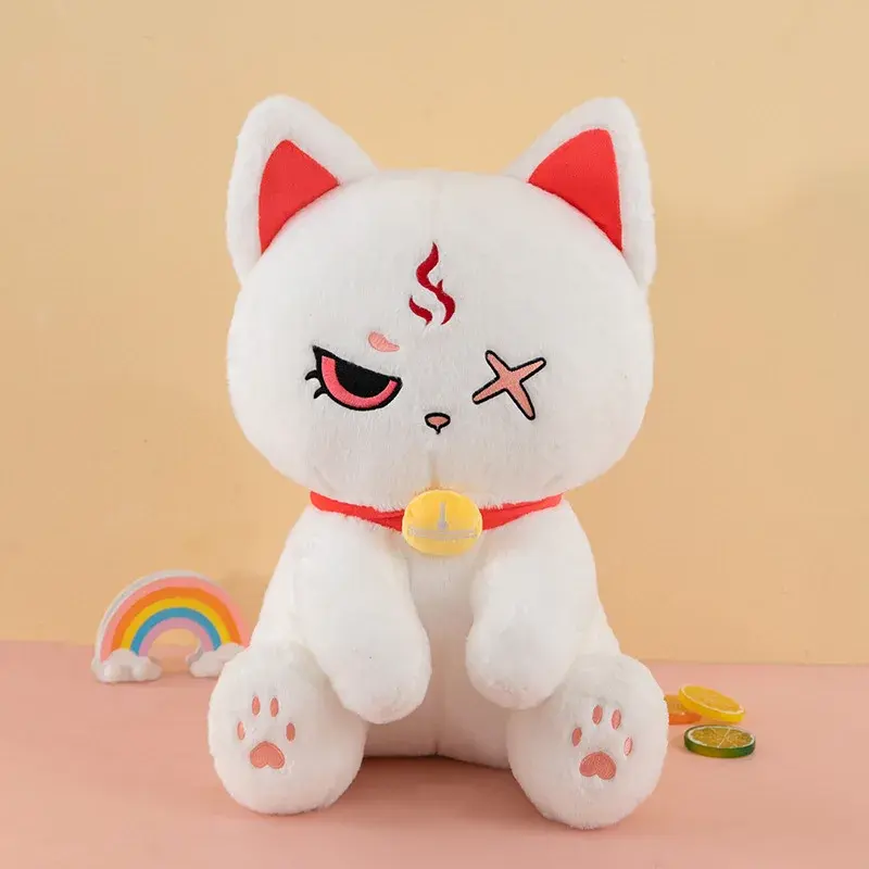 30-60cm Anime Dark Pirate Cat Plush Toys Funny Devil Pirate Cat Doll Stuffed Animal Toy Home Decor Kid Toy Birthday Xmas Gift