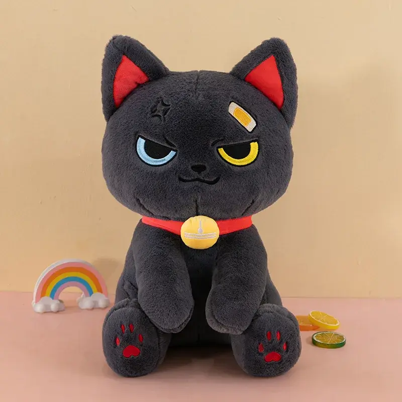 30-60cm Anime Dark Pirate Cat Plush Toys Funny Devil Pirate Cat Doll Stuffed Animal Toy Home Decor Kid Toy Birthday Xmas Gift