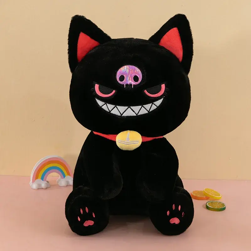30-60cm Anime Dark Pirate Cat Plush Toys Funny Devil Pirate Cat Doll Stuffed Animal Toy Home Decor Kid Toy Birthday Xmas Gift