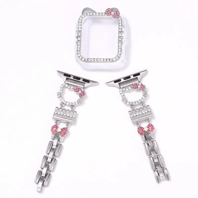 Sanrio Hello Kitty Metal Strap for Iwatch Watch Band 40mm 41mm 44mm 45mm 38mm 42mm Correa Kawaii Bracelet Series 3 4 5 6 SE 7 8