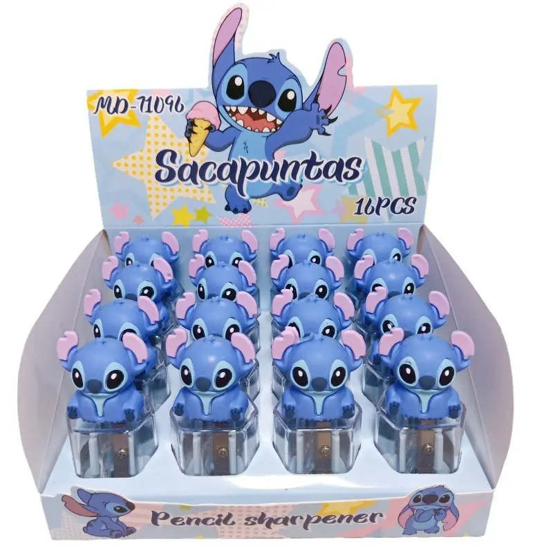 2024 New Disney Anime Cartoon Cute Stitch Pattern Pencil Sharpener Children and Students School Stationery Supplies Kids Gifts