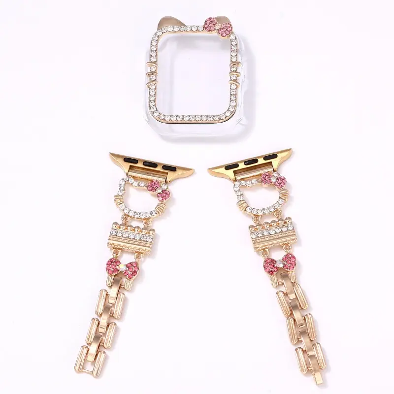 Sanrio Hello Kitty Metal Strap for Iwatch Watch Band 40mm 41mm 44mm 45mm 38mm 42mm Correa Kawaii Bracelet Series 3 4 5 6 SE 7 8