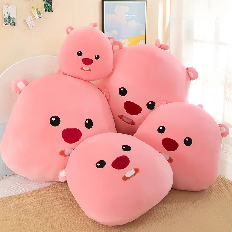 Loopy Miniso Peripheral New Beaver Pillow Plush Toy Sofa Cushion Nap Pillow Kawaii Best Gift For Christmas And New Year