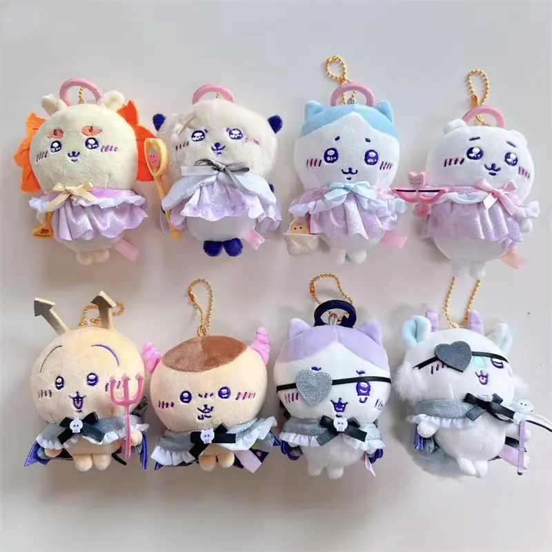 Kawaii Cute Angel Devil Plush Doll Jiikawa Xiaoba Usachi Jiyi Small Pendant Keychain Girl Bag Decoration Small Ornaments Gift