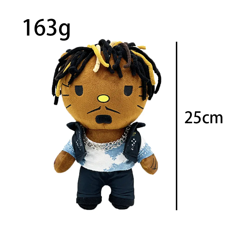 Hello Kitty Plush Doll Braided Head Vest Boy Figure Stuffed Toys Cute Boys Girls Christmas Gift 25cm
