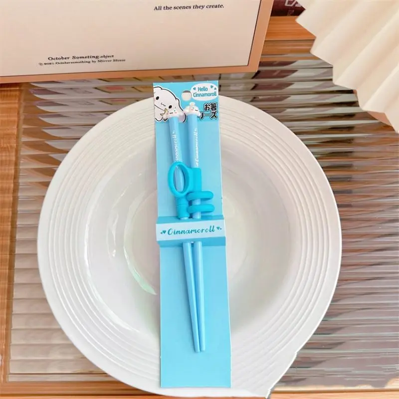 Sanrio My Melody Kuromi Cartoon Children's Learning Chopsticks Train Assisted Practice Kitty Kitchen Supplies Gifts for Children
