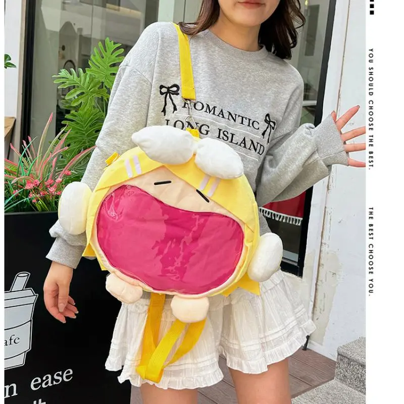 anime crossbody heartache bag Kagamine Rin kawaii decorate Kagamine Len girl large capacity storage bag Surrounding Gift