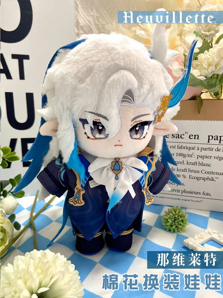 Game Genshin Impact Neuvillette Furina フリーナ 푸리나 Focalors フォカロルス 포칼로스 Stuffed Plushie 20cm Plush Doll Toy Body Clothes Clothing