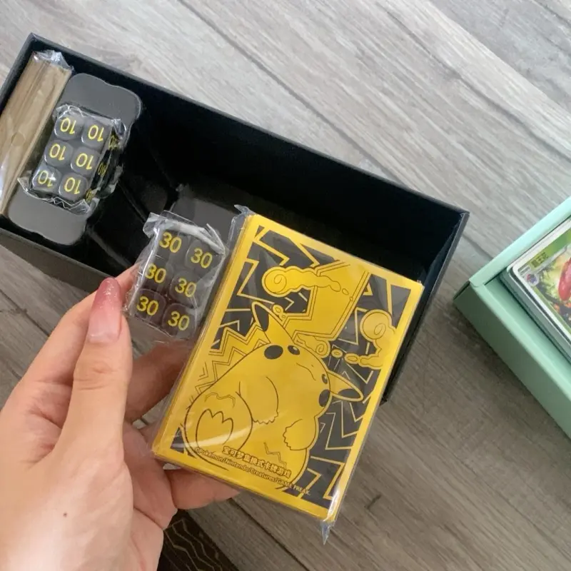 Original Pokemon Card Glow Energy Ptcg Nine Color Gathering Card Holder Simplified Game Trading Card Collection Chinese Gift Box