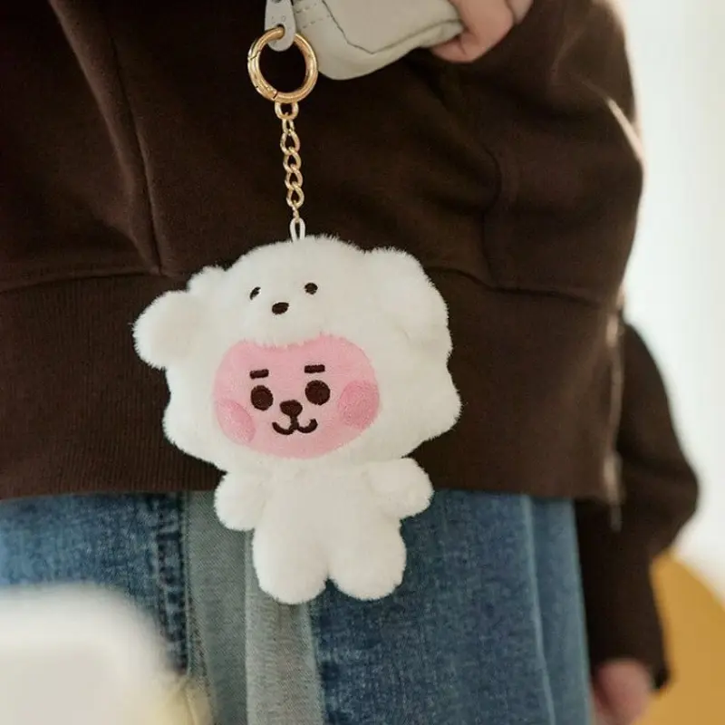 1Pcs Kawaii BABY Zoo Series Plush Doll Keychain Cute Cartoon Doll School Bag Pendant Decoration Birthday Gift for girls