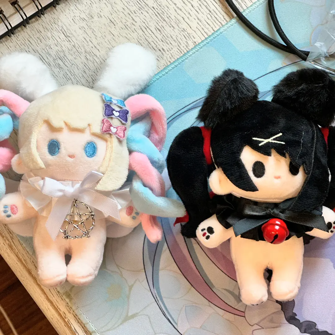 10cm Stuffed Mini Body Toy Game NEEDY GIRL OVERDOSE Anime Cosplay Rain Ame KAngel Cute Plush Doll Pendant Keychain Toys Gifts
