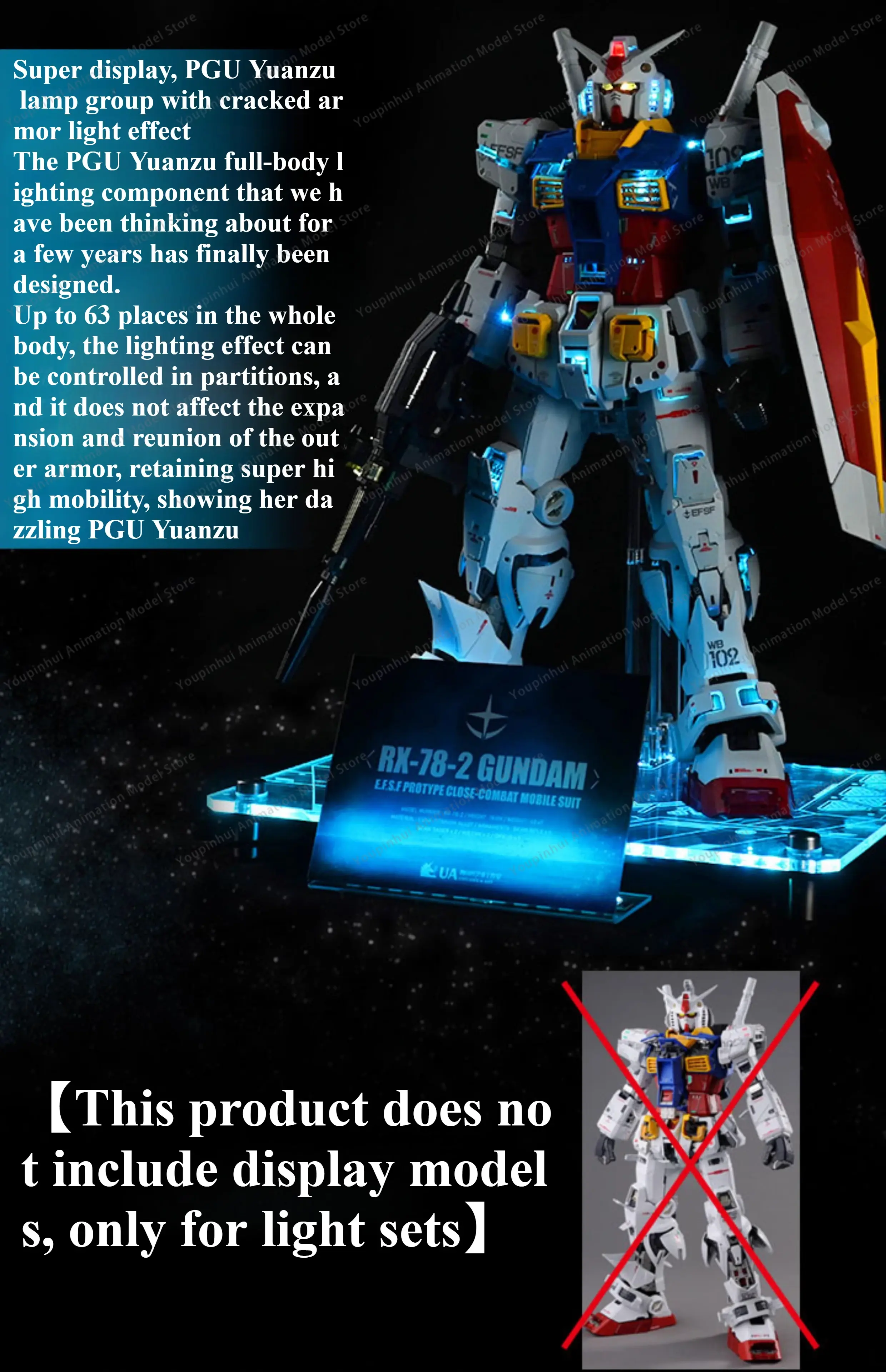 UA Brand Unicorn Art Studio Produced 1/60 PGU Original Lamp Set with Remote Control Color Change Color Change LED