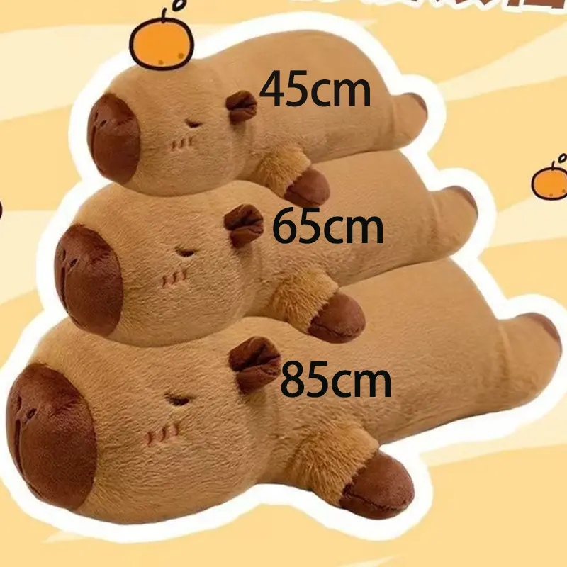 Kawaii Capybara Plush Toy Stuffed Capibara Fluffy Doll Long Sleep Soft Pillow Sofa Cushion Sleeping Children Toys Gift