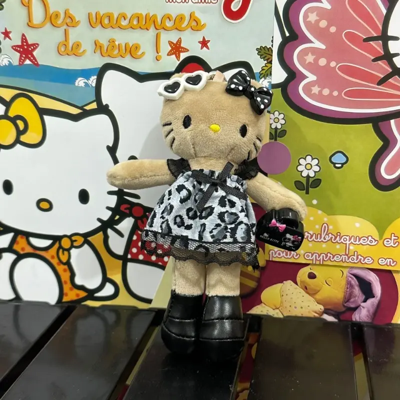 Summer Dress Kawaii Long Legs Hellokittys Plush Doll Cute Cartoon Girl Tote Bag Pendant Sanrios Kawaii Keychain Toys Gift New