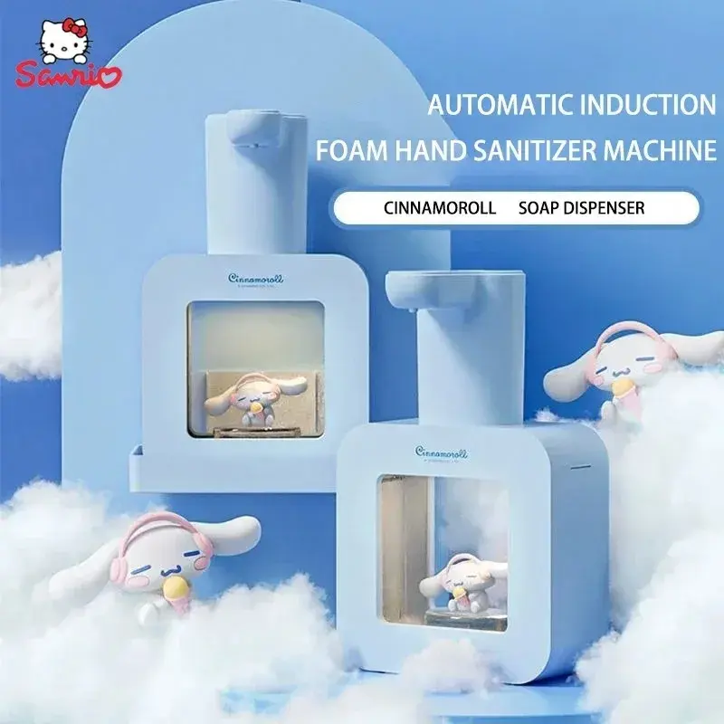 Cute Sanrio Automatic Hand Sanitizer Dispenser Cinnamoroll Kuromi 400ml Cartoon Smart Hand Wash Contact Free Hand Soap Dispenser