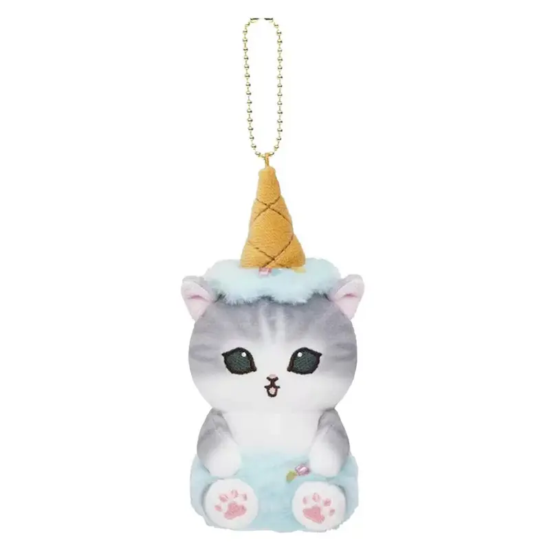 Kawaii Mofusand Shark Cat Japanese Ice Cream Series Plush Toys Keychain Backpack Cute Pendant Boys Girls Christmas Creative Gift
