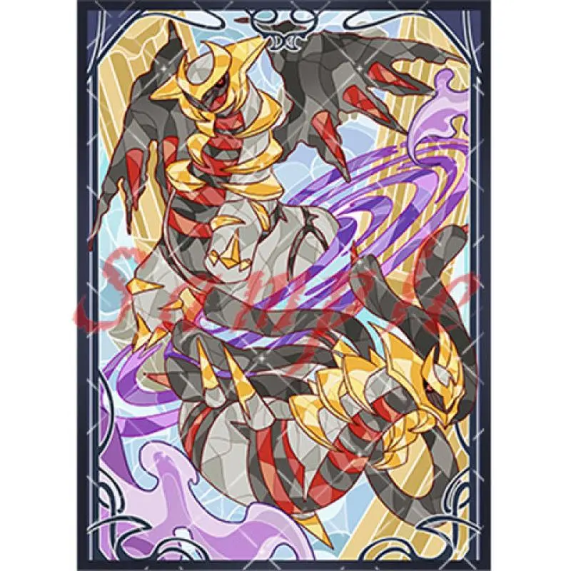 60Pcs/Set Anime Game PTCG Flash Card Sleeve Church Stained Glass Style Legendary Pokemon Arceus Greninja Giratina Toys Gift