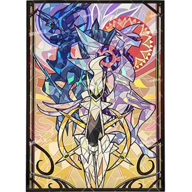 60Pcs/Set Anime Game PTCG Flash Card Sleeve Church Stained Glass Style Legendary Pokemon Arceus Greninja Giratina Toys Gift