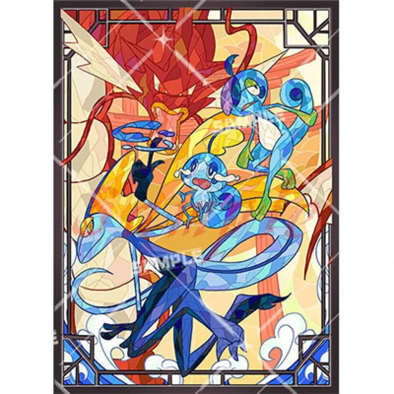 60Pcs/Set Anime Game PTCG Flash Card Sleeve Church Stained Glass Style Legendary Pokemon Arceus Greninja Giratina Toys Gift