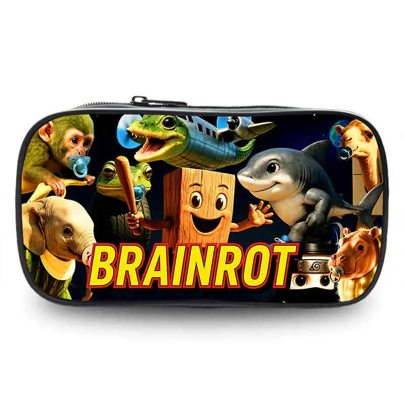 Tralalero Tralala Pencil Cases New Tungtung Sahur Brainrot Kids Stationery Bags Student Back To School Pen Pouch Children Gift