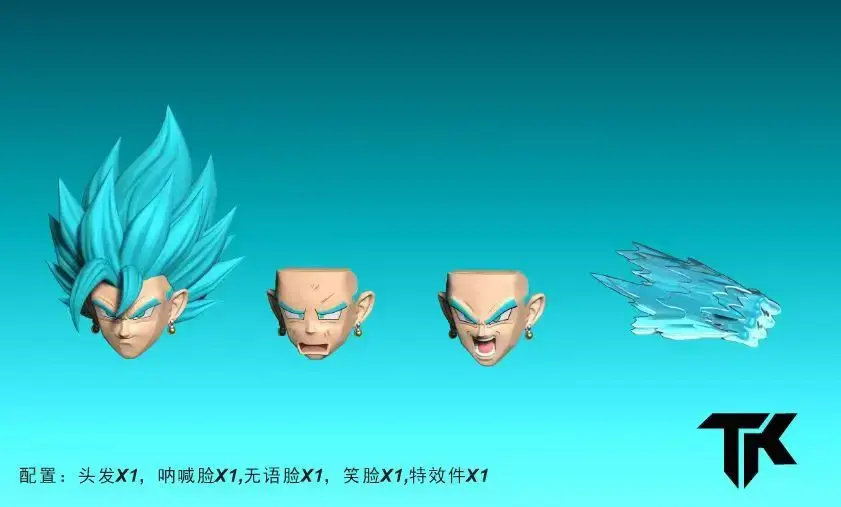 Dragon Ball TK DIY TKCUSTOM TK TK008 TK009 Dragon Ball SHF Fit Vegetto New Heads Custom Headsculpt Set Action Figures Model Toys
