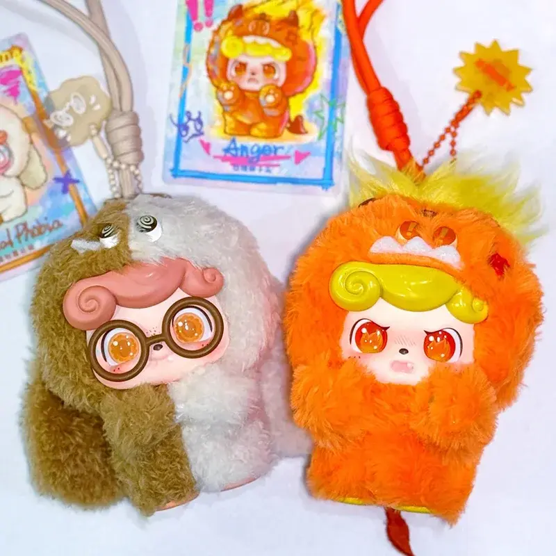 Official Genuine Q.Kid Emotional Hairy Monsters Series Blind Box Cute Vinyl Doll Pendent Mystery Box Cartoon Decor Toys Gifts