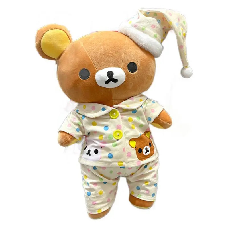 35/45cm Kawaii Rilakkuma Plush Pajamas Bear Stuffed Pillow Easy Bear Doll Wearing Pajama Cute Doll Boy Girl Birthday Gifts